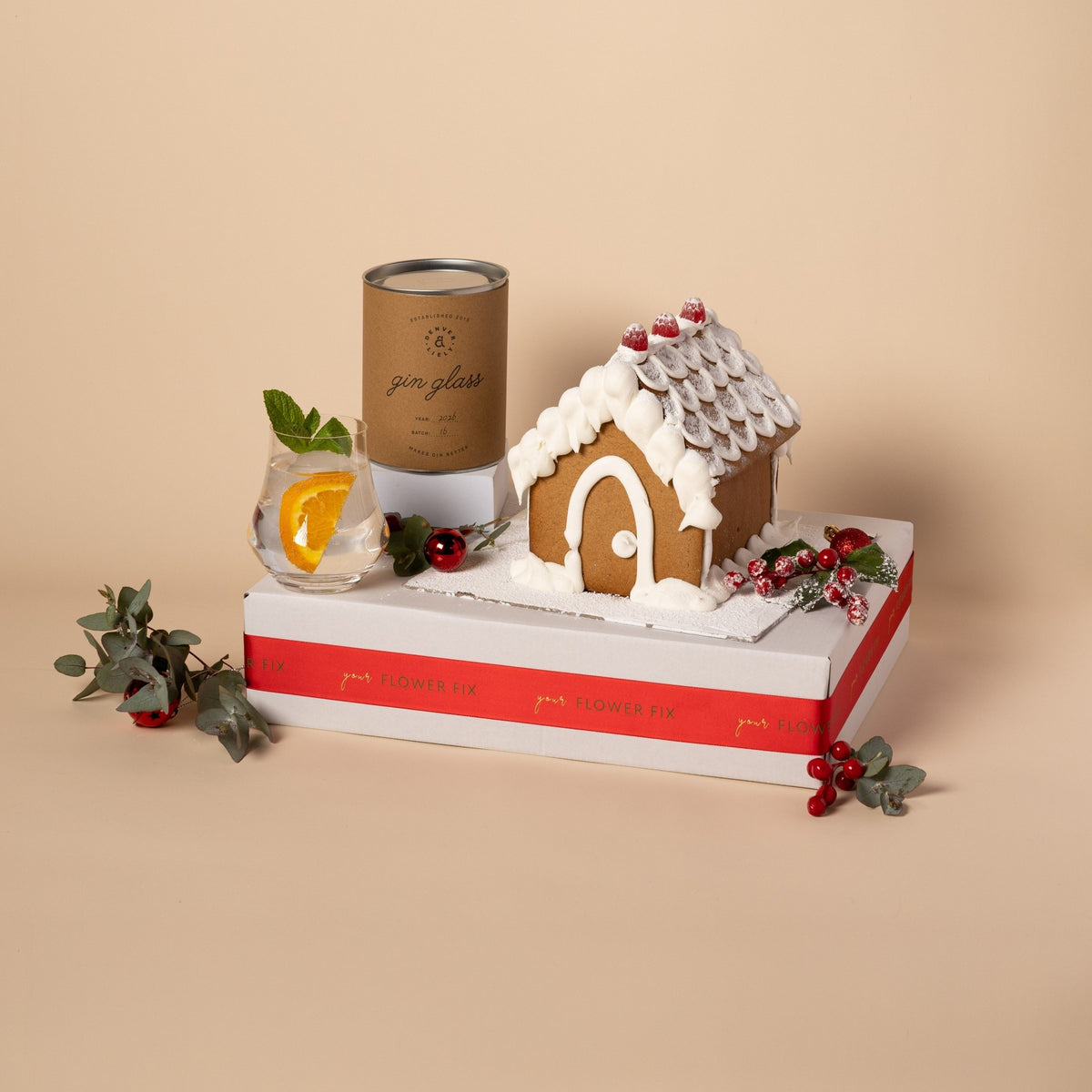 Denver and Liely - Gin Glass and Gingerbread House