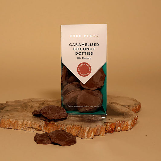 Koko Black Caramelised Coconut Dotties 100g